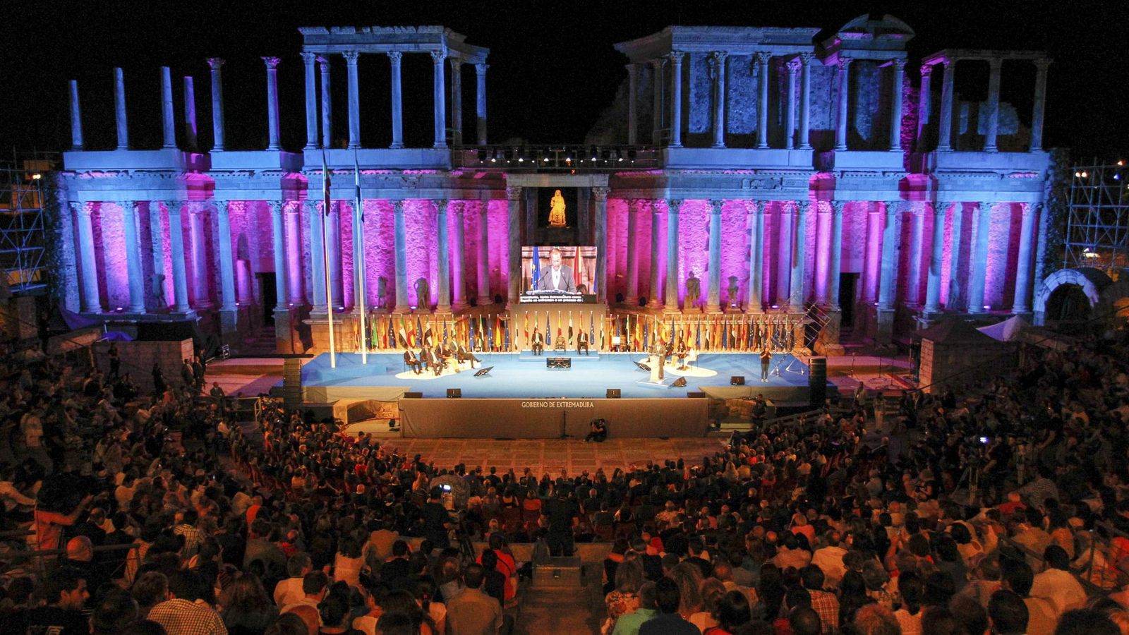 Foto: Imagen de archivo del teatro romano de Mérida. (EFE)
