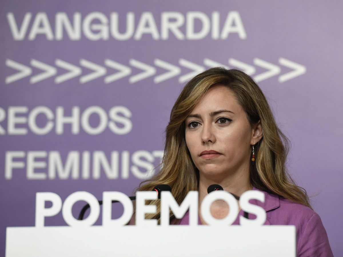 Foto: La portavoz de Unidas Podemos, María Teresa Pérez. (EFE/Víctor Lerena)