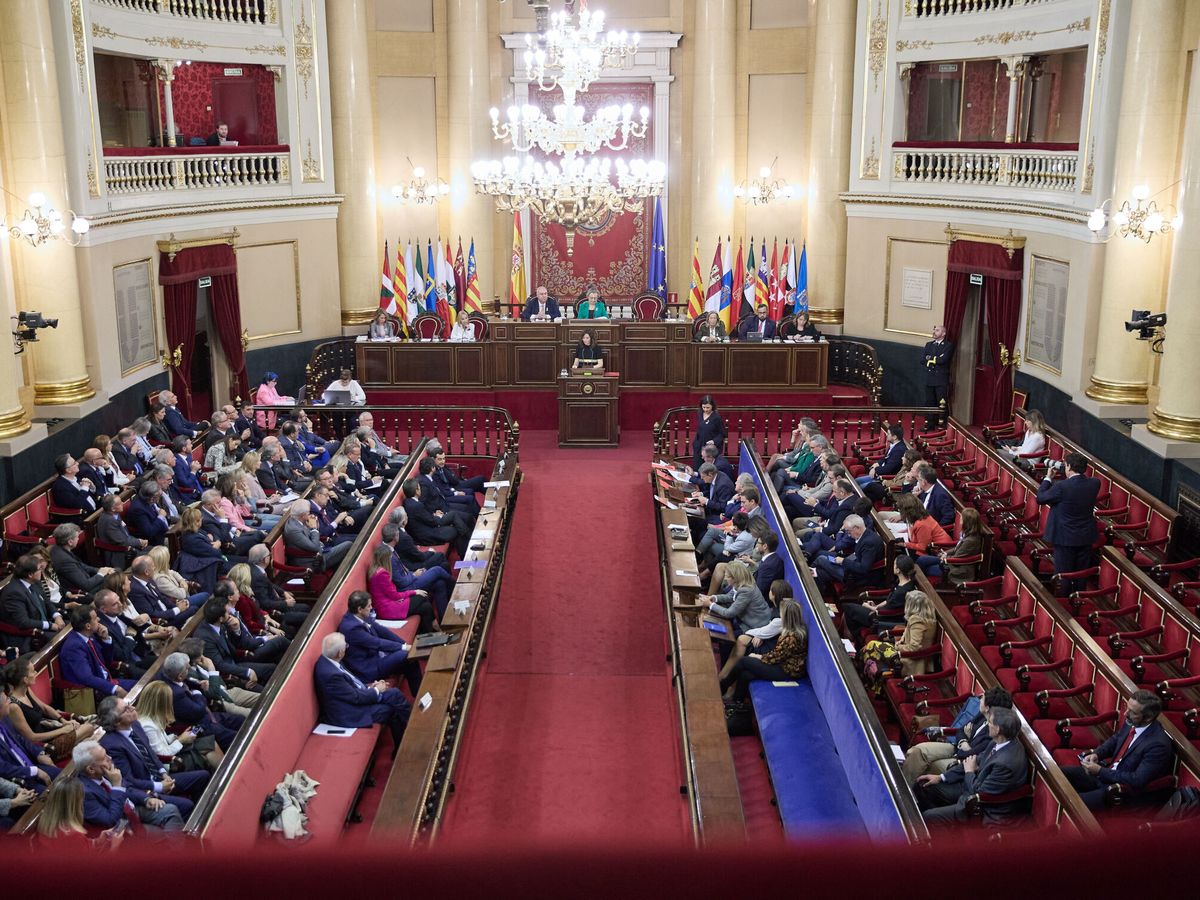 Foto: Aragonès interviene en la Comisión General de las Comunidades Autónomas en el Senado. (Europa Press/Jesús Hellín)