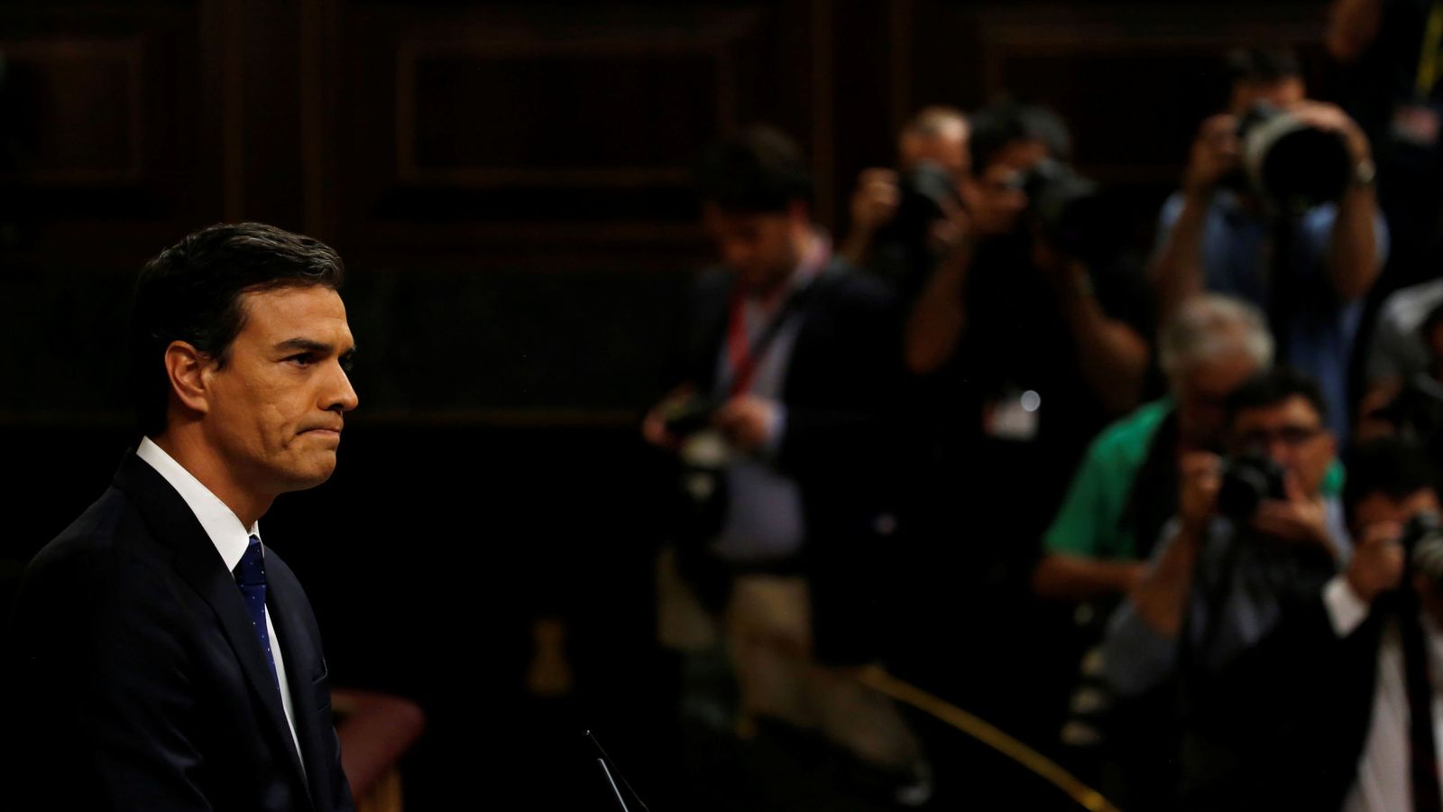 Foto: El líder socialista, Pedro Sánchez, durante el debate previo a la segunda votación de investidura de Mariano Rajoy, este 2 de septiembre. (Reuters)