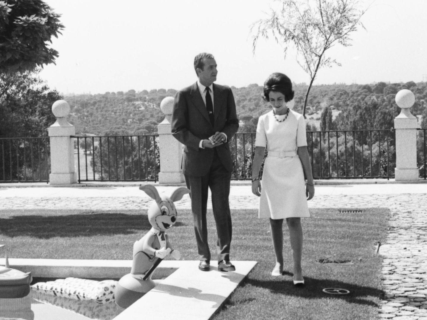 Don Juan Carlos y doña Sofia, en la Zarzuela en 1970. (Getty)