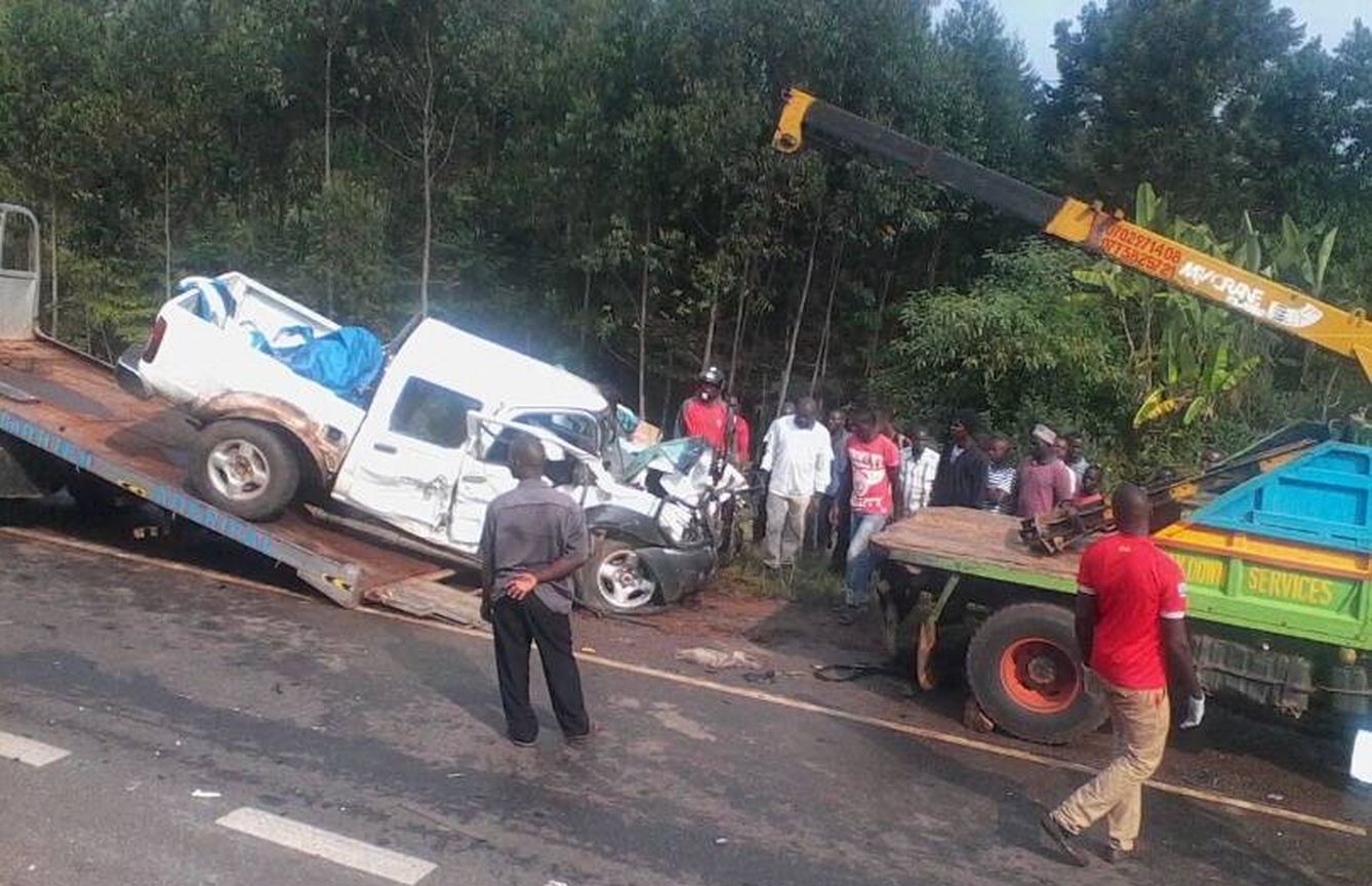 Imagen de un accidente en la autopista autopista Kampala-Masaka, en la que han perdido la vida 200 personas desde enero.
