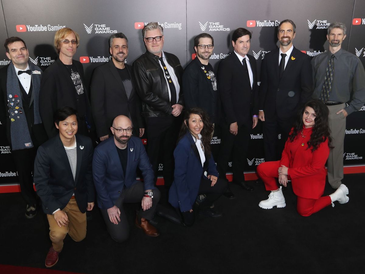Foto: El equipo de Ratchet anb Clank en la alfombra roja de los Game Awards 2021. (EFE/ David Swanson)