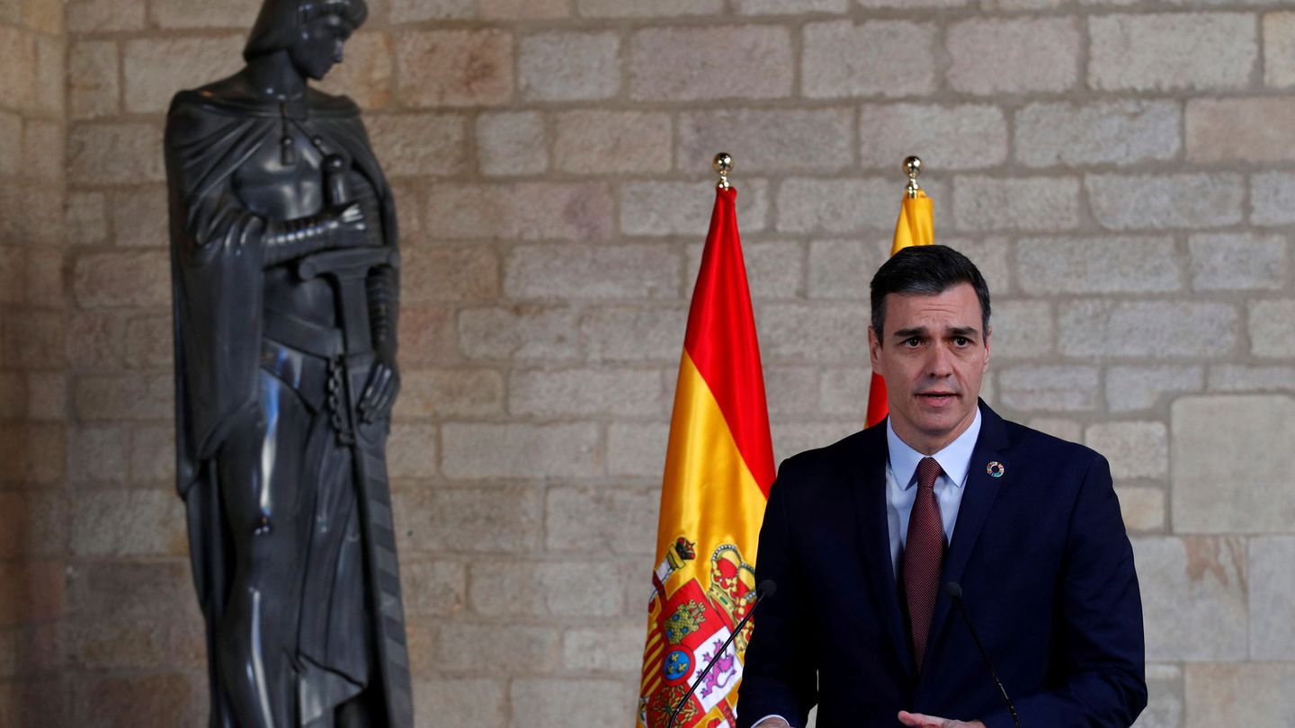 Sánchez durante su intervención (Reuters)