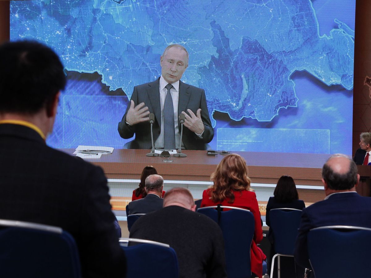 Foto: Conferencia de prensa anuel de Vladimir Putin, presidente ruso, hoy. (EFE)