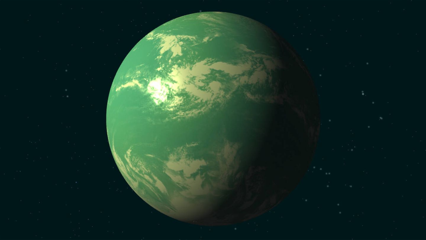 Ilustración del exoplaneta Kepler-22 b, descubierto en 2011. (NASA)