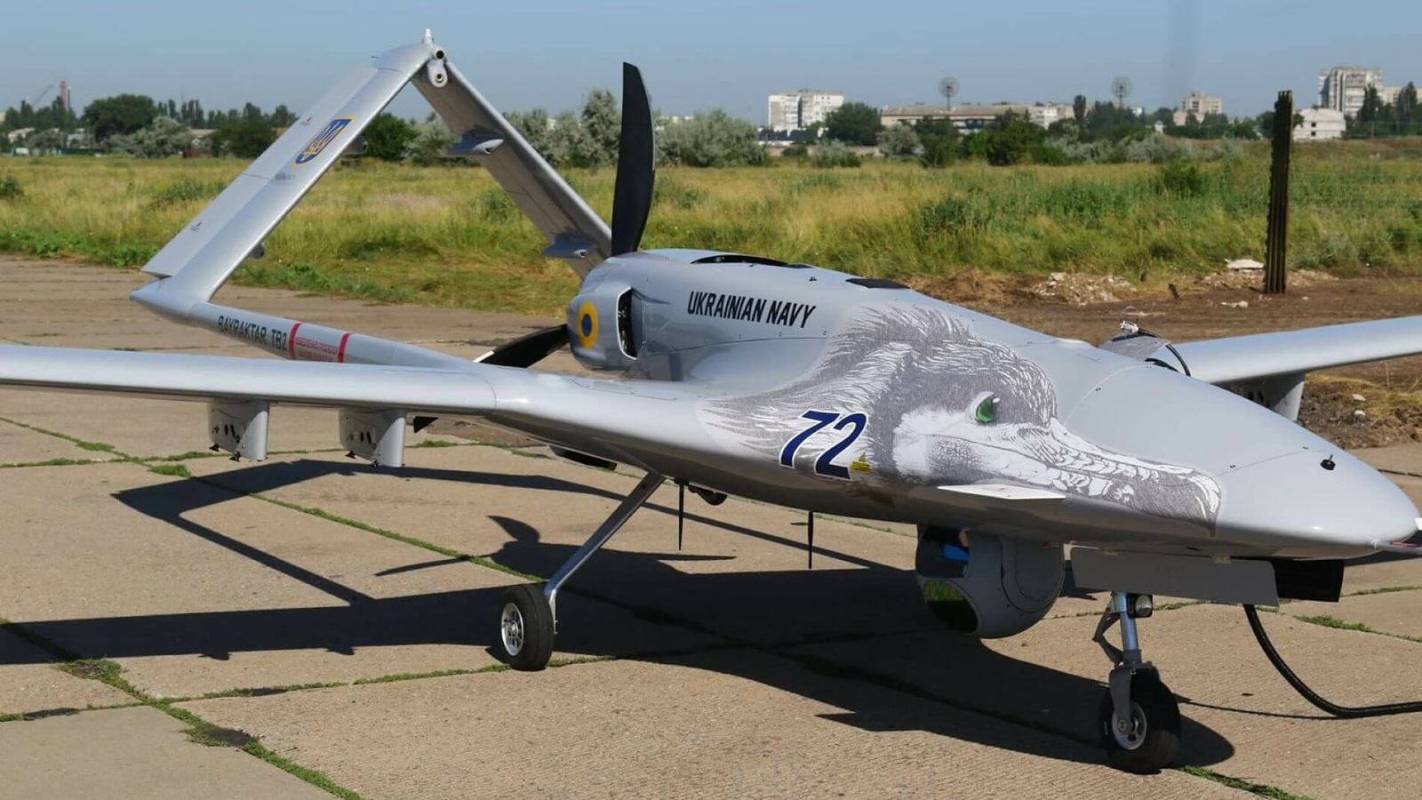 Dron Bayraktar TB2, de la marina ucraniana. (Ukrainian Navy)