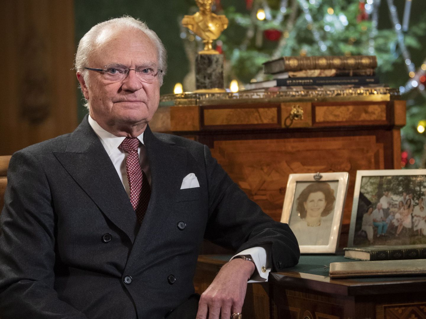 El rey Carlos Gustavo de Suecia, durante un mensaje navideño. (EFE)