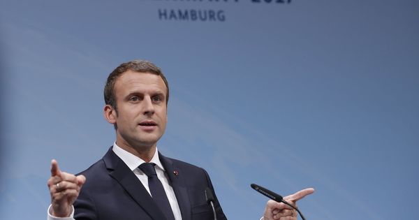 Foto: Macron, durante su conferencia de prensa en el G-20 de Hamburgo. (EFE)