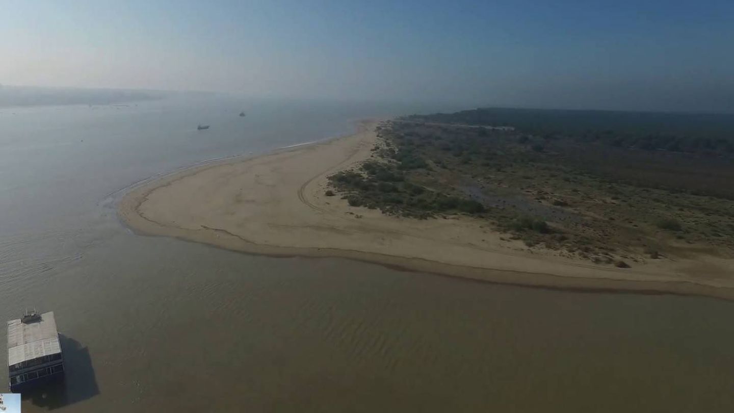 Desembocadura del Guadalquivir en Cádiz. (Captura de Youtube)