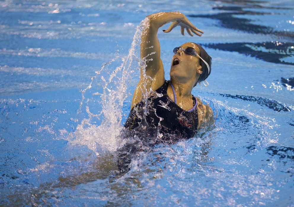 Foto: Ona Carbonell, durante un entrenamiento del equipo español de natación sincronizada.
