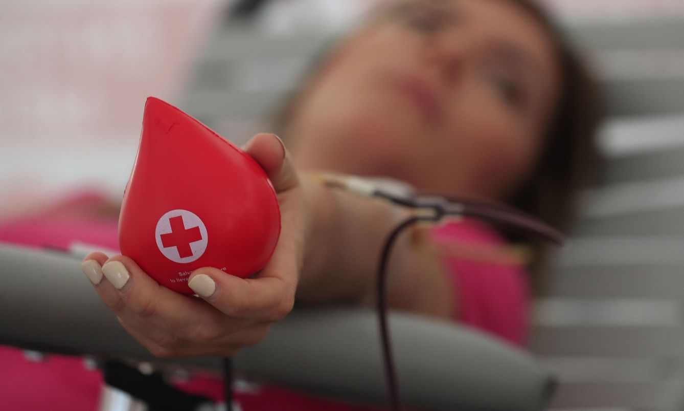 Donante de sangre de la Cruz Roja. (EFE/Mario Guzmán)