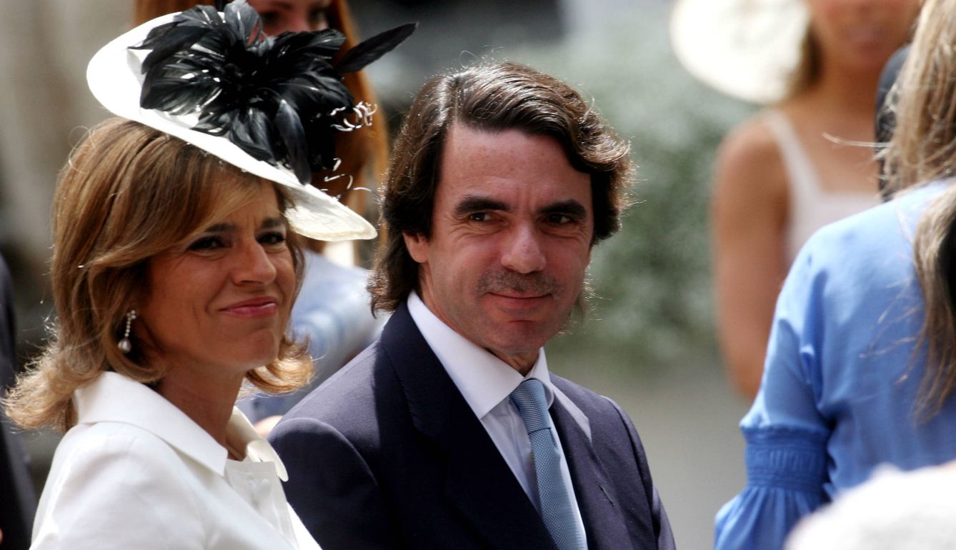 Ana Botella y José María Aznar, en la boda de Flavio Briatore. (Getty)