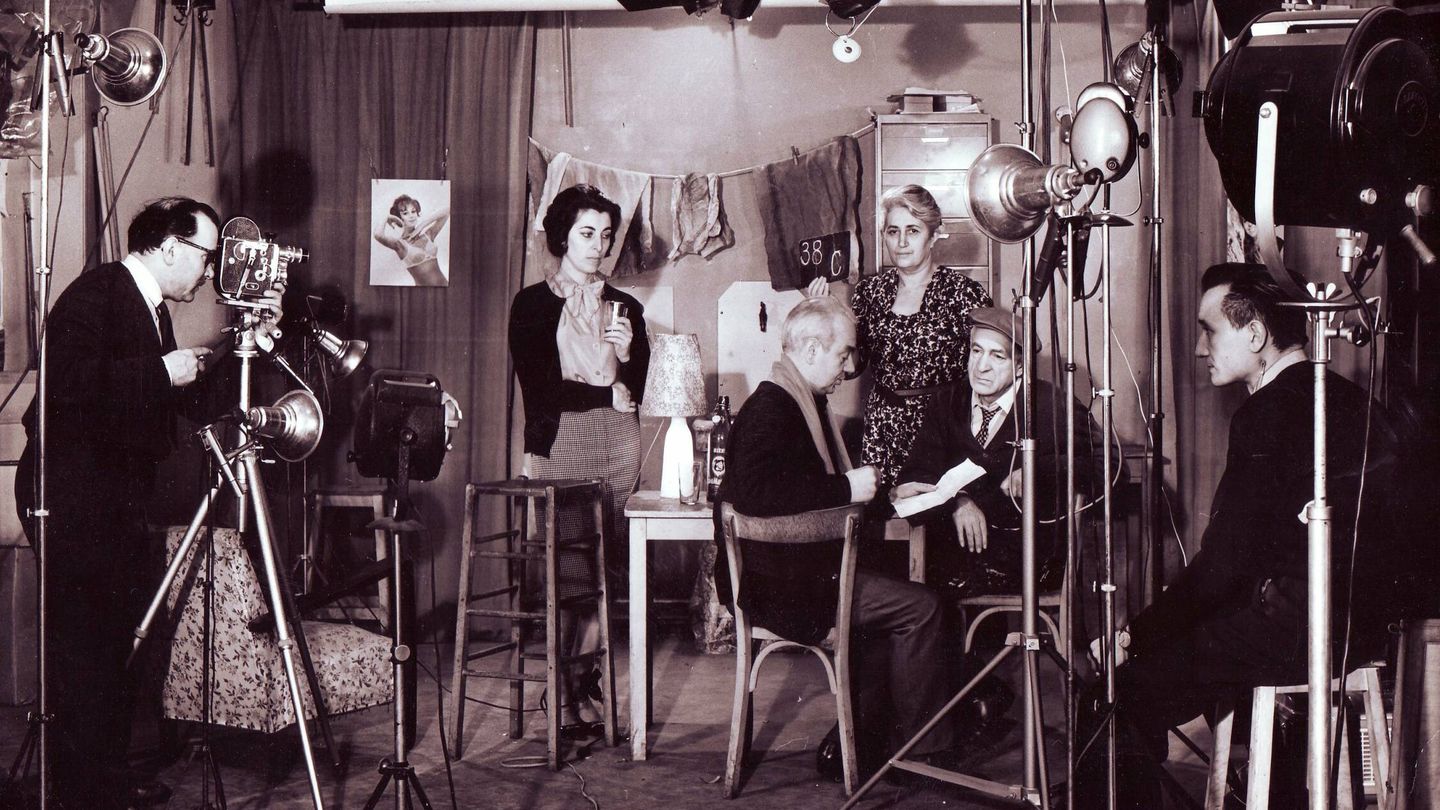 Rodaje de Angoroj (Angustias) en 1963, el primer largometraje en esperanto. Fuente Jacques Mahé - UEA Archives