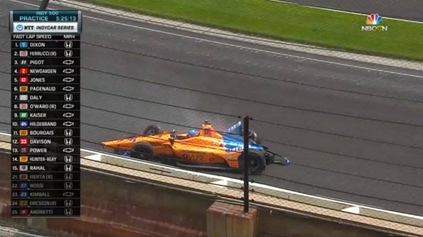 Así ha acabado Alonso con su McLaren.