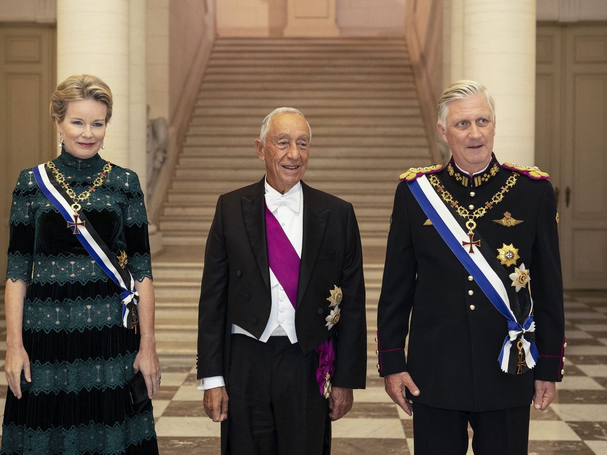 Foto: Los reyes belgas con Marcelo da Sousa en el banquete de Estado celebrado en Bruselas. (Cordon Press)