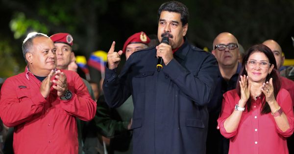 Foto: El presidente de Venezuela Nicolás Maduro celebra la victoria tras conocerse los resultados. (Reuters)