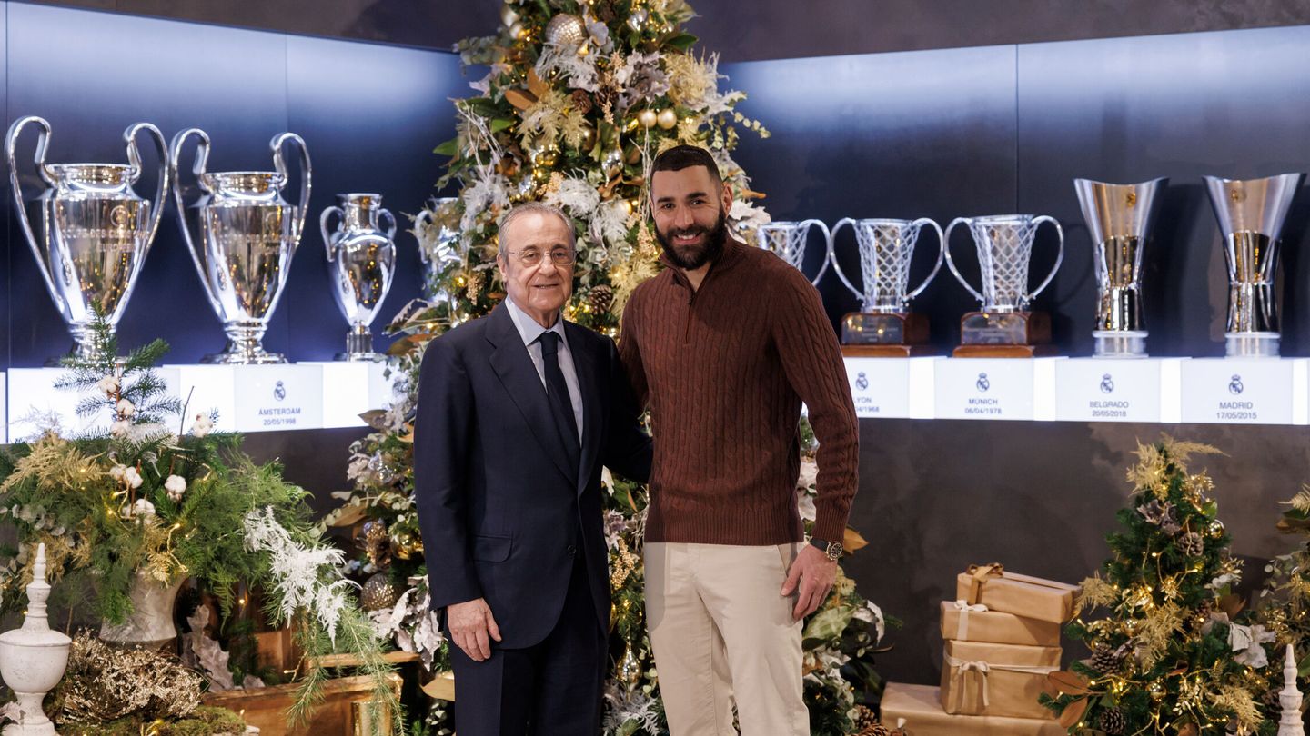 Florentino Pérez y Benzema, antes de Navidad. (EFE/Rodrigo Jiménez)