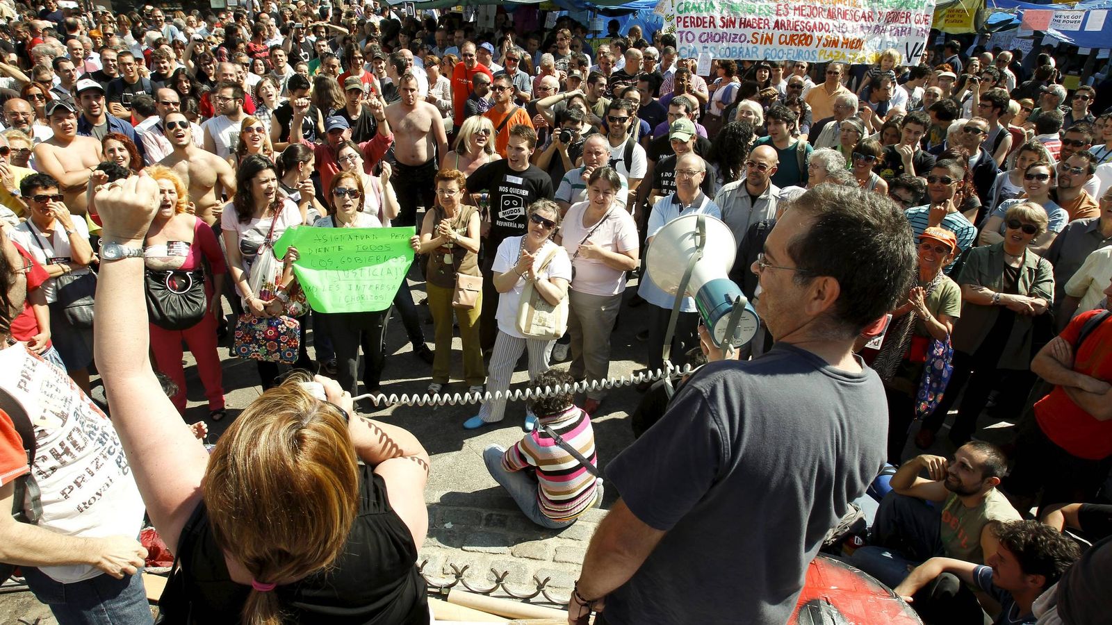 Foto: Protestas contra los políticos en Sol en 2011. (EFE)