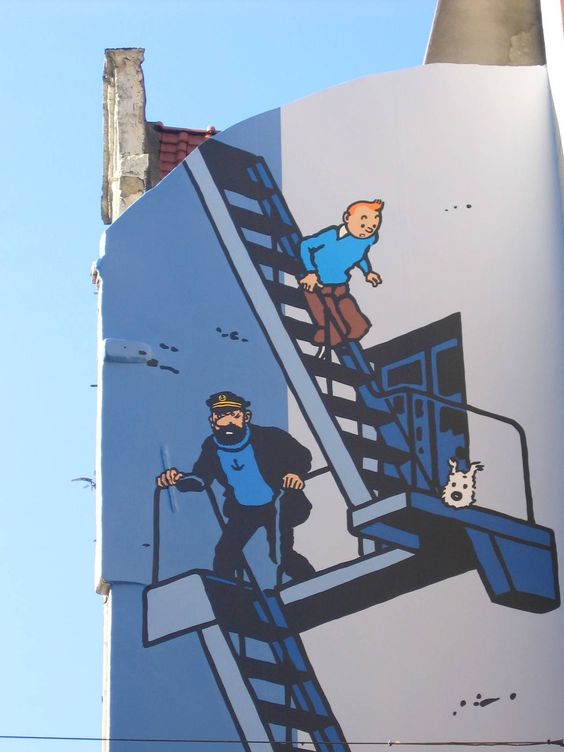 La Rue de l'Étuve (no) esconde esta pintura mural de Tintín y el Capitán Haddock (Visit Brussels)