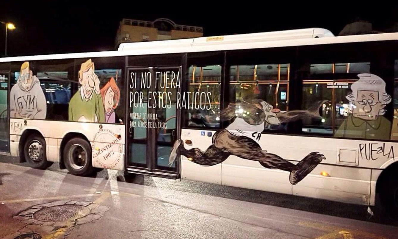 Promoción del libro de José Manuel Puebla en los autobuses de Murcia. (@jmanuelpuebla)