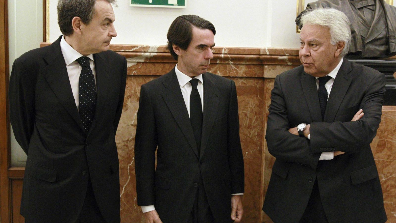 Foto: Rodriguez Zapatero, José María Aznar y Felipe Gonzalez (Reuters)