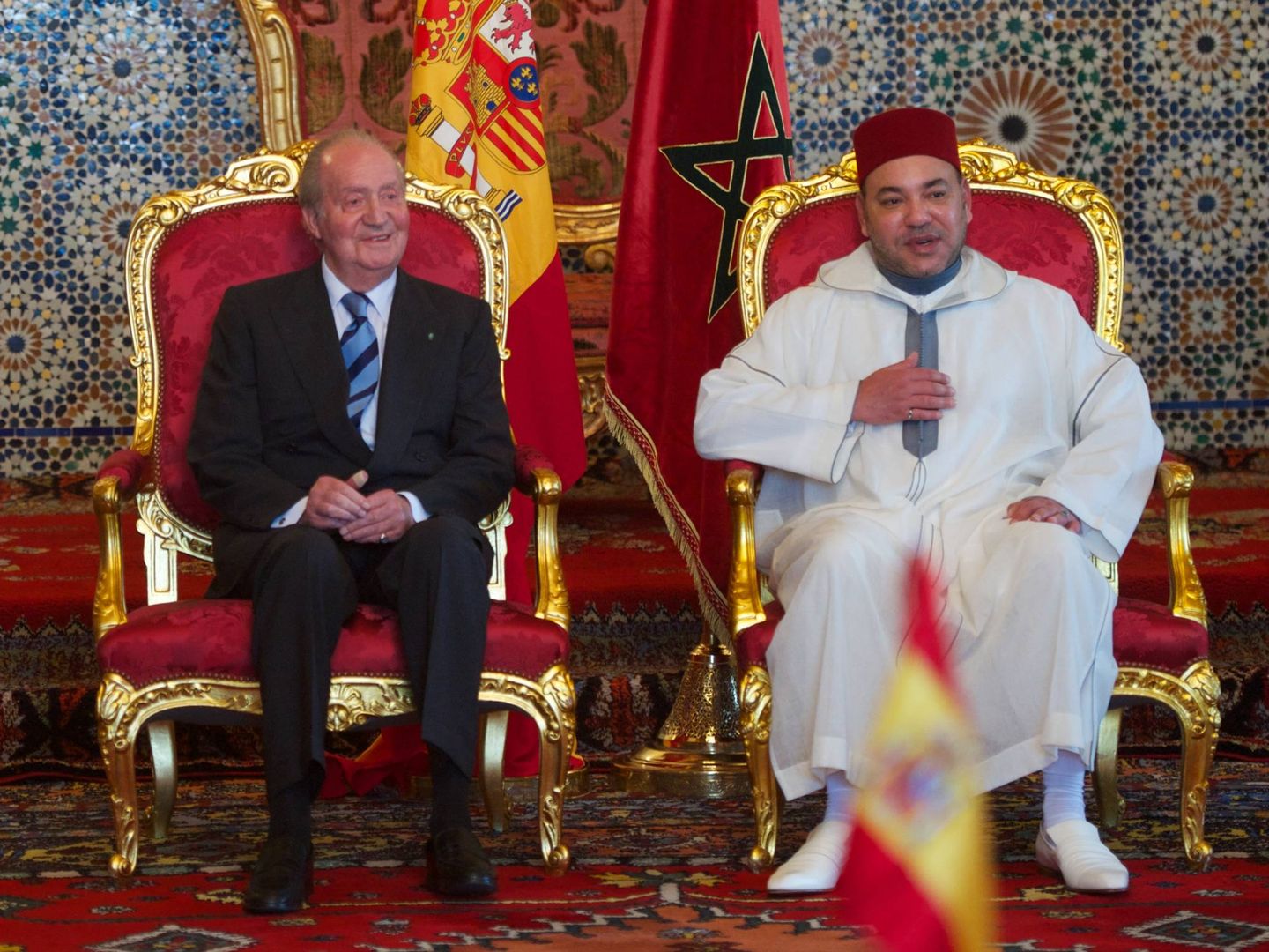 Juan Carlos I y Mohamed VI, en Marruecos. (Getty)