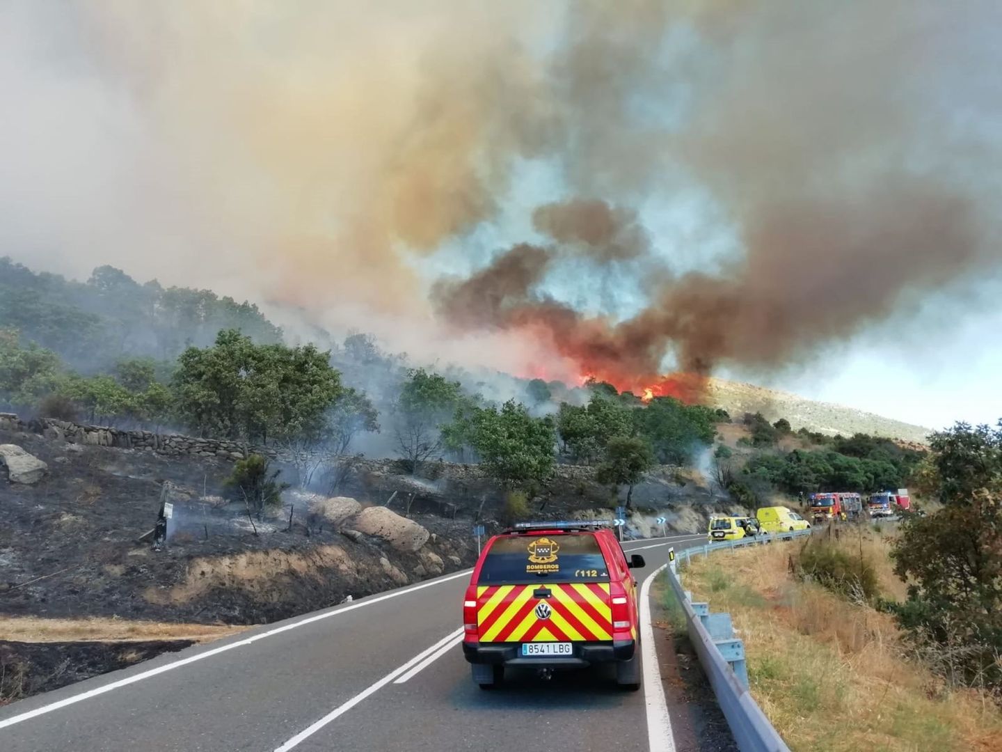 Vista de un incendio forestal en Robledo de Chavela. (EFE)