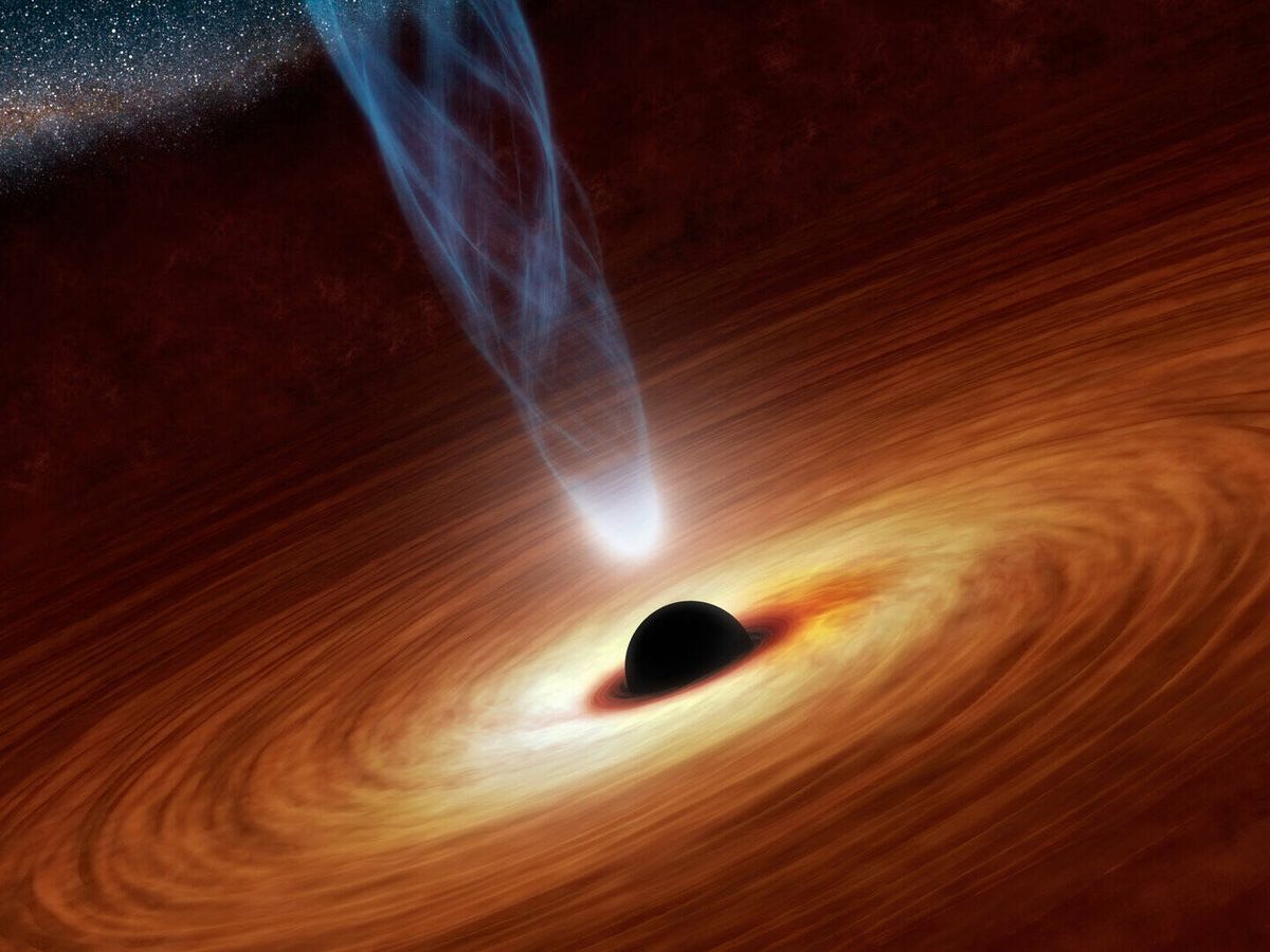 Foto: Recreación artística de un agujero negro emitiendo energía (ESA)