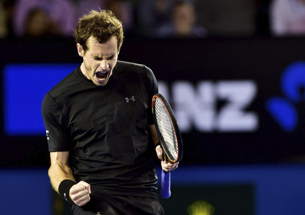 Foto: El británico Andy Murray celebra su clasificación a las semifinales del Open de Australia.
