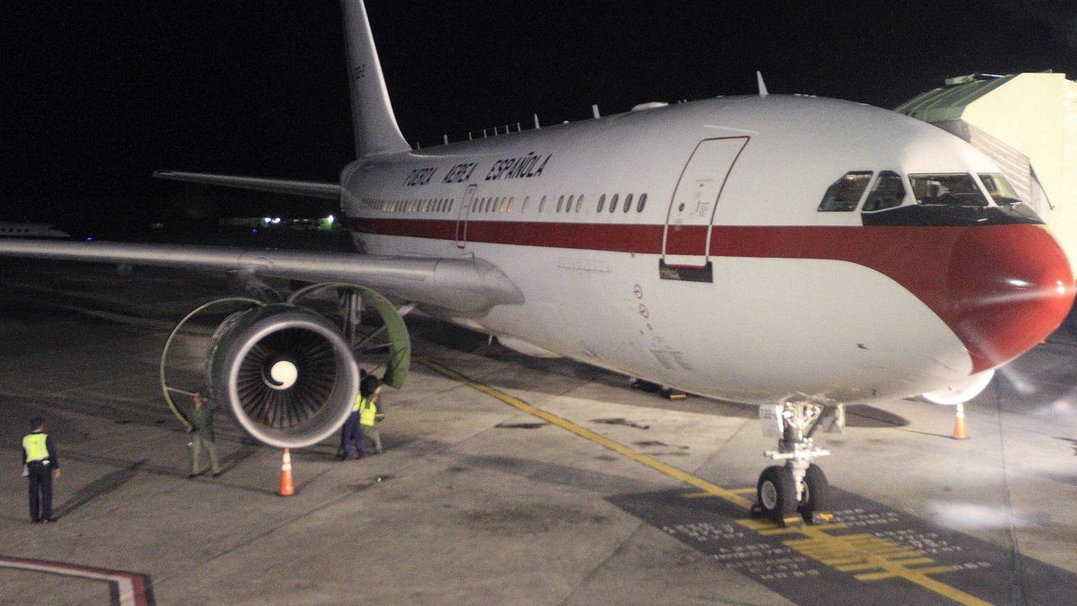 Aterriza en Torrejón de Ardoz el avión de la Reina que sufrió una avería