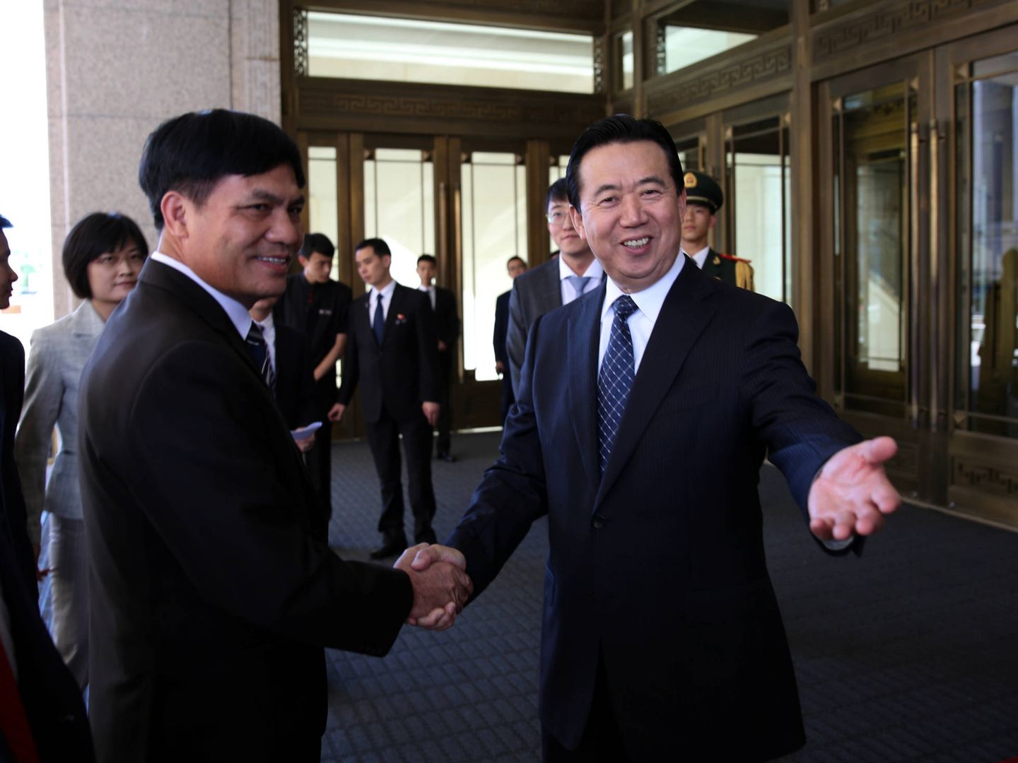 Meng Hongwei, expresidente de Interpol, cuando era viceministro de Seguridad, en Pekín, el 26 de agosto de 2016. (Reuters) 