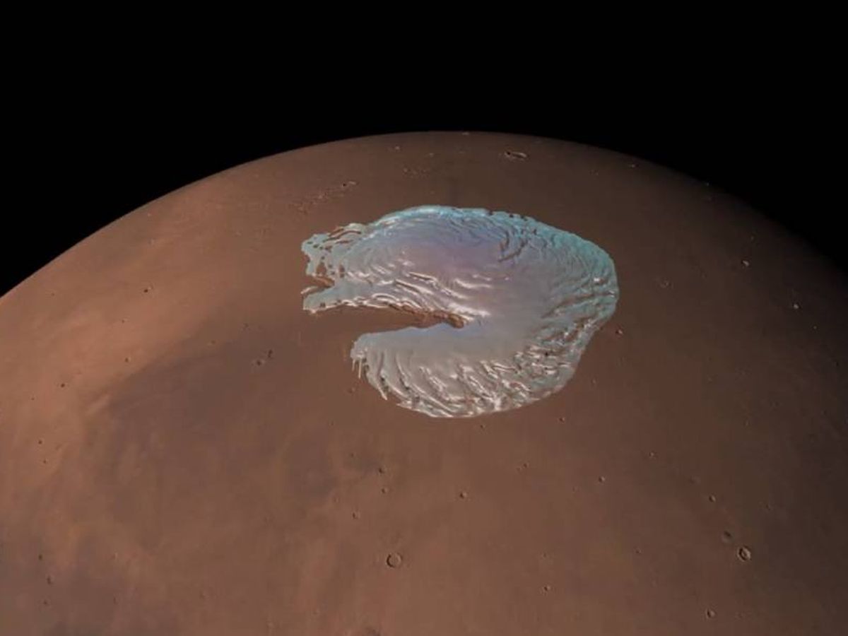 Foto: Caltech podría haber resuelto el misterio del polo de Marte: un milenario depósito de CO2. (ESA)