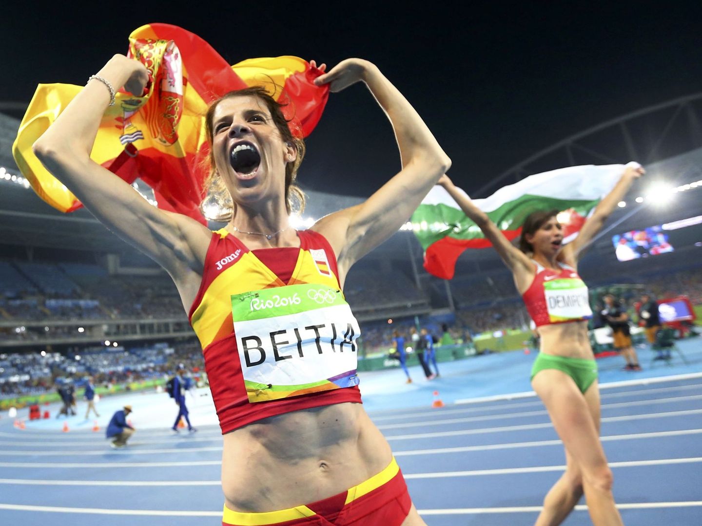 Beitia celebra su victoria (Dominic Ebenbichler/Reuters)