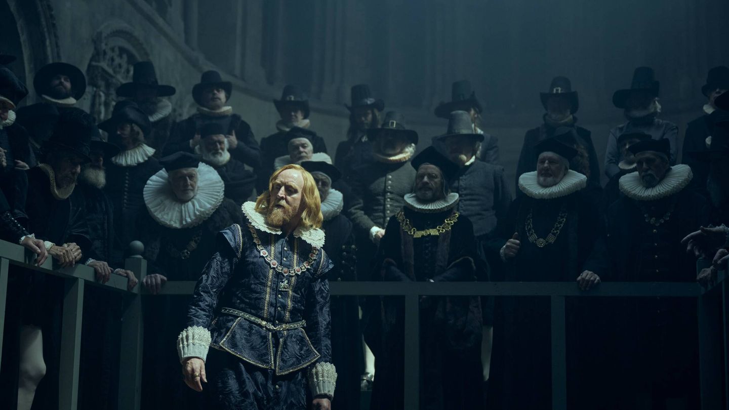 Tony Curran interpretando al rey James I de Inglaterra en 'Mary & George'. (Imagen cedida por SkyShowtime)