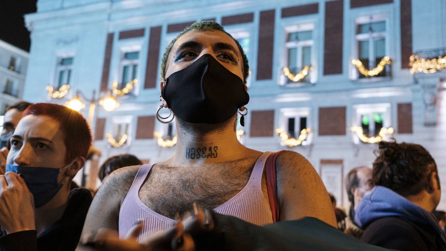 Manifestación contra la votación, impulsada por Vox, para derogar las leyes LGTBI y Trans de la Comunidad de Madrid. (Sergio Beleña)