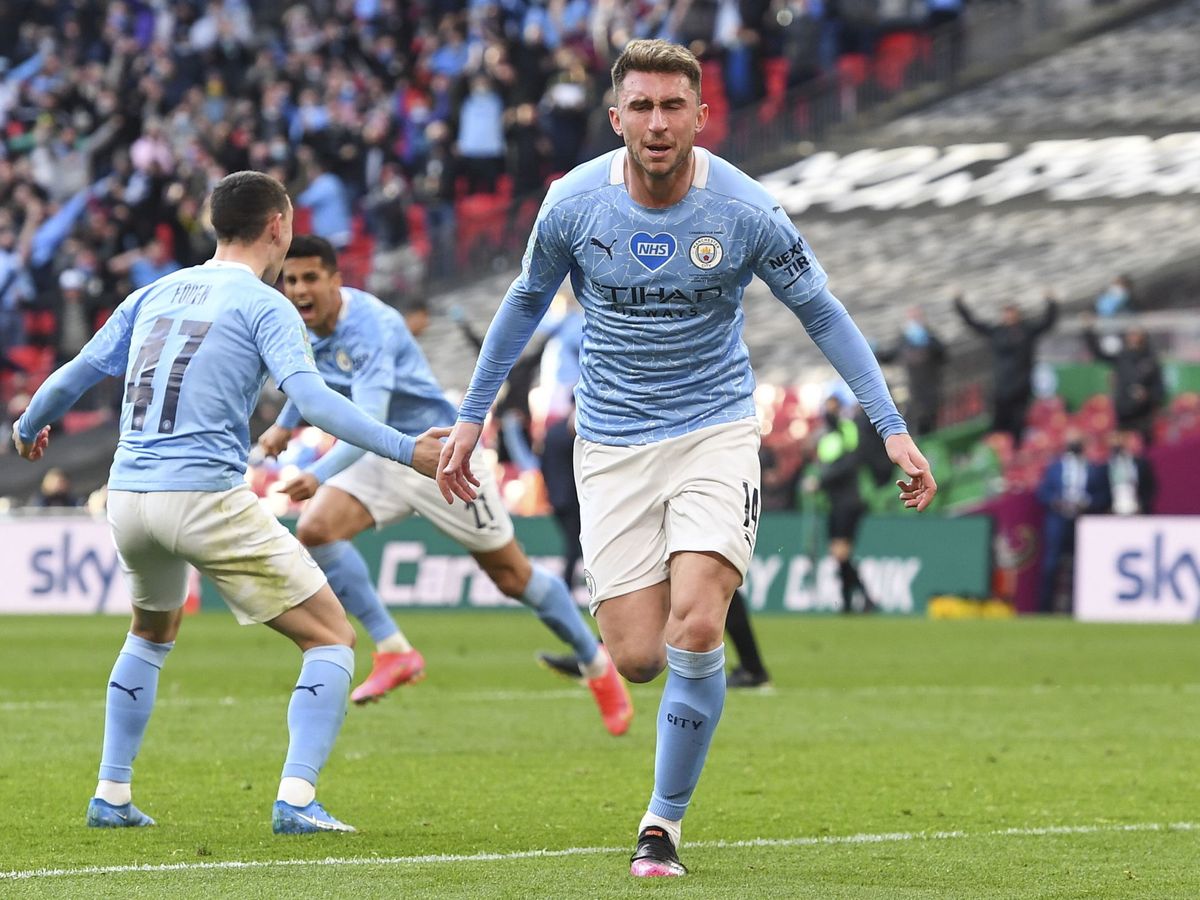 Foto: Aymeric Laporte celebra un gol con el Manchester City. (Reuters)