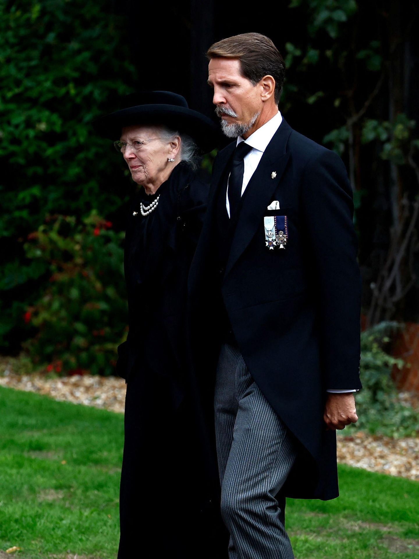 La reina Margarita y Pablo de Grecia, en Windsor. (Reuters/Pool/Jeff J Mitchell)