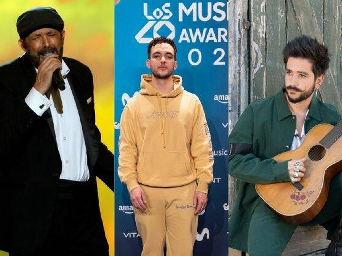 Foto: Juan Luis Guerra, C.Tangana y Camilo, los tres artistas más nominados en los Grammy latinos 2021. Fotos: Efe