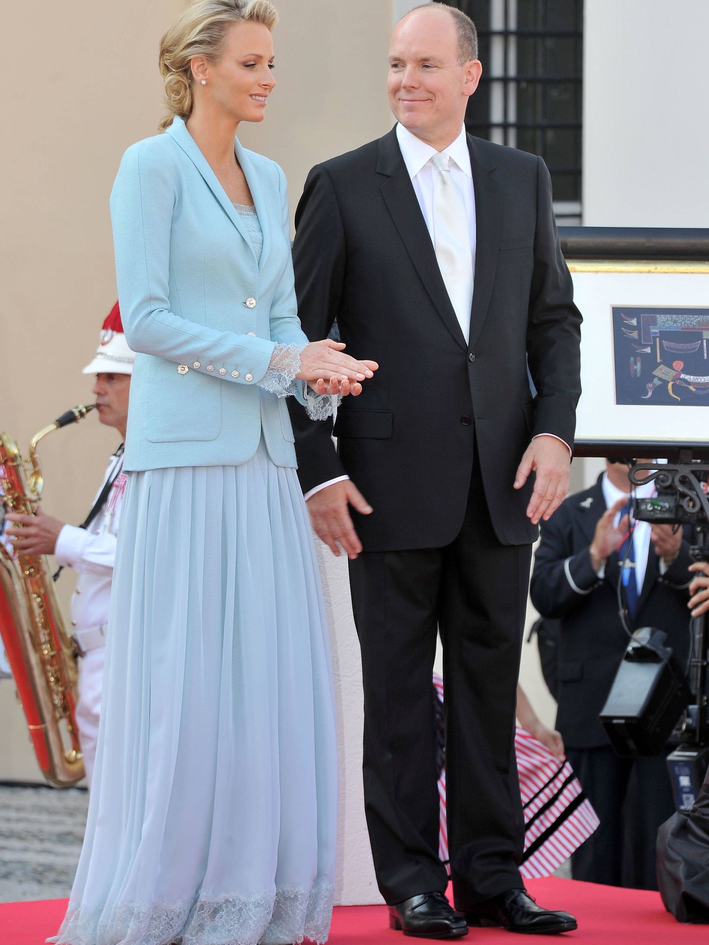 Alberto y Charlène de Mónaco, en su boda civil. (Getty)