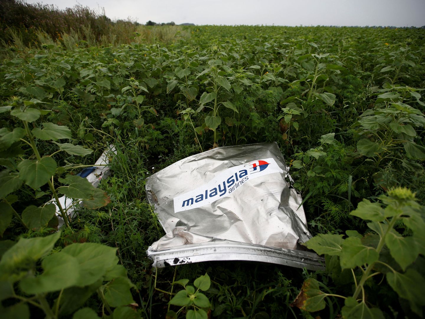 Restos del Boeing 777 de Malasia Airlines derribado en Ucrania en 2014. (Reuters)