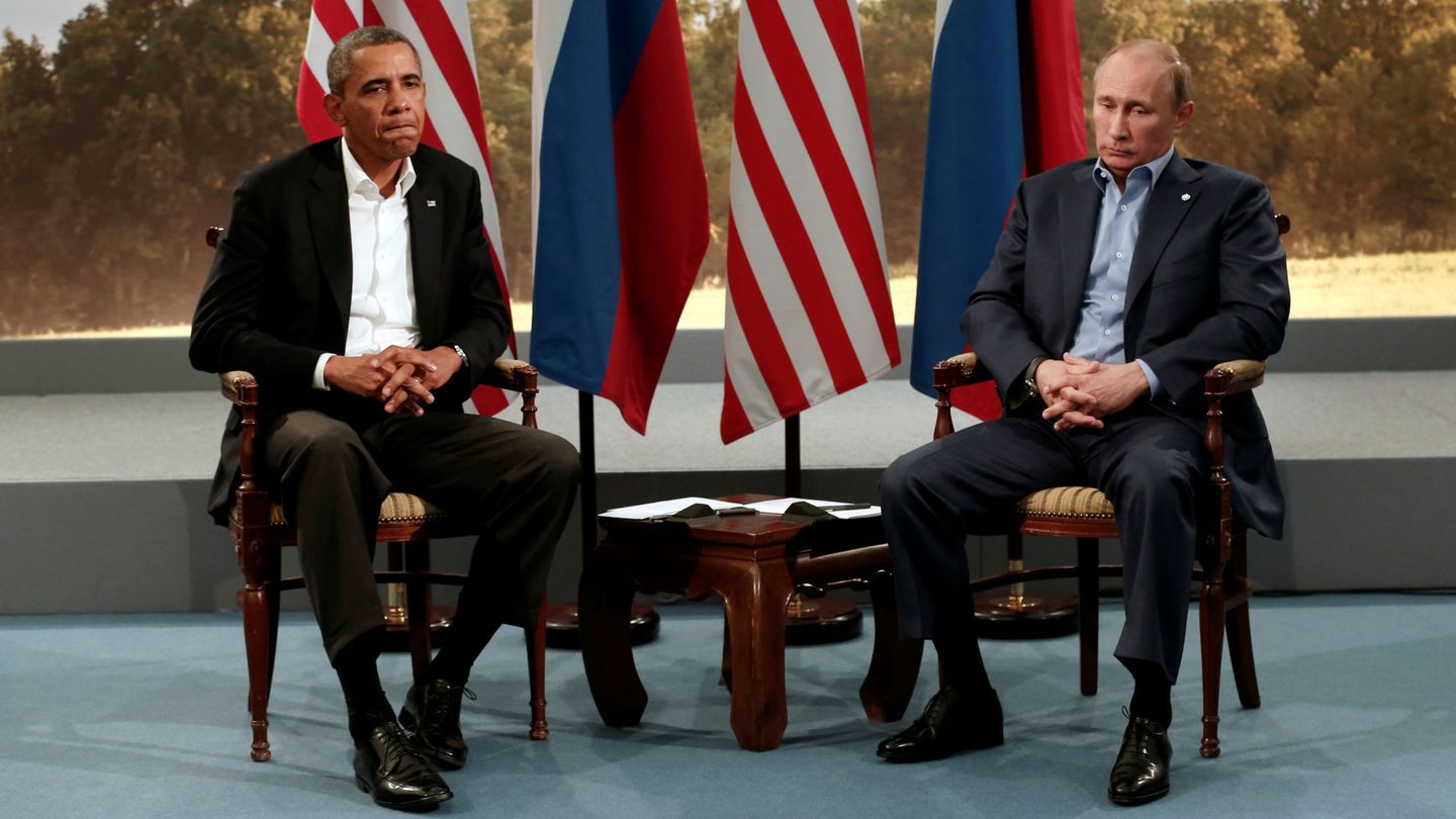 Obama, en un encuentro con Putin durante la cumbre del G8 de Erne, Irlanda, en 2013. (Reuters)