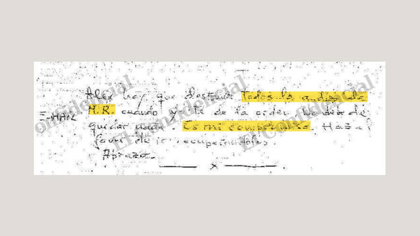 Papel manuscrito que apareció en la cárcel.