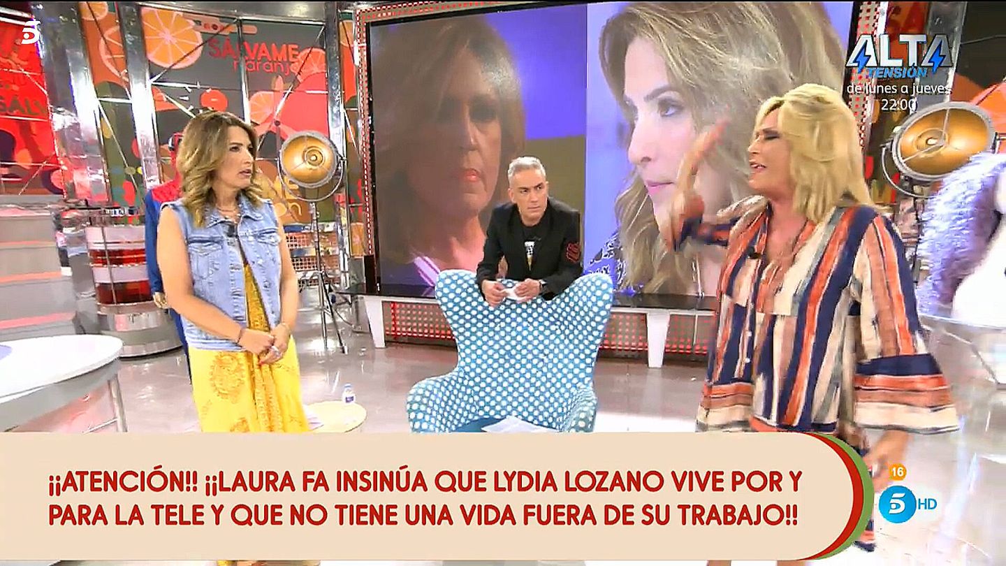 Laura Fa y Lydia Lozano, en 'Sálvame'. (Telecinco)
