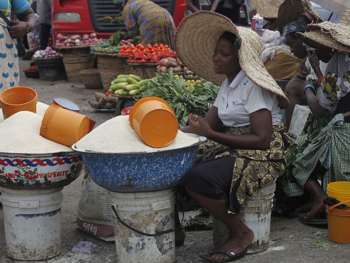Mercado de comida en Nigeria. (Reuters)