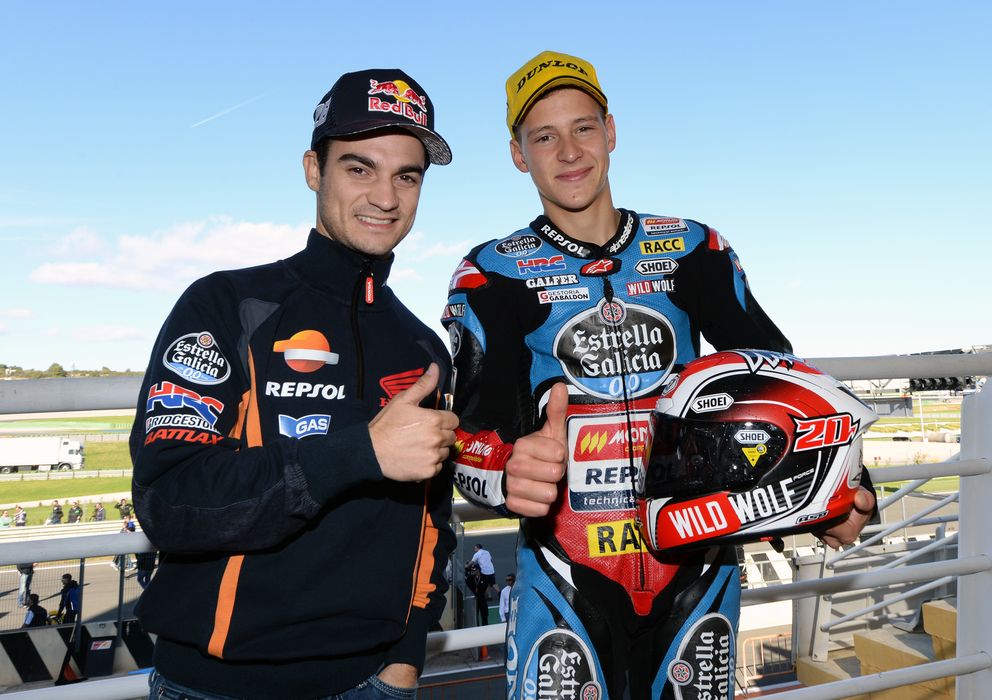 Foto: Dani Pedrosa junto al campeón de Moto3 del CEV, Fabio Quartararo (CEV Repsol).