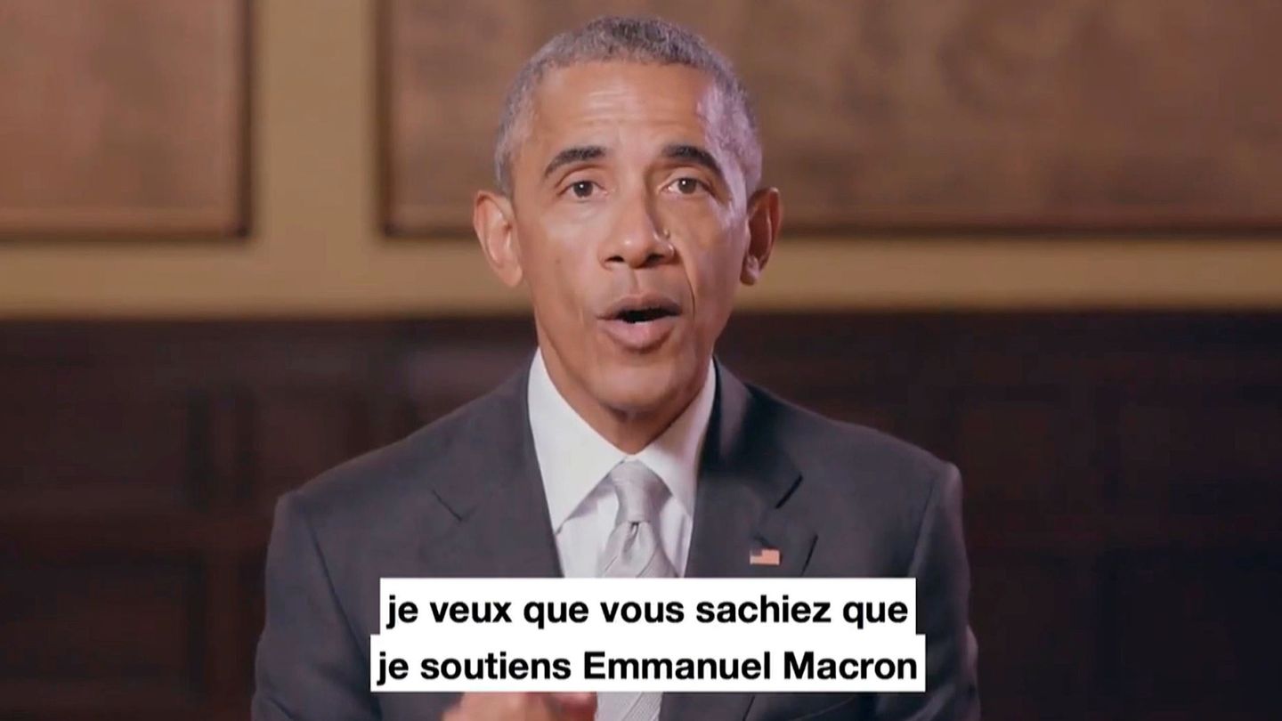 Vídeo en el Obama apoya a Macron, para quien es una fuente de inspiración. (Reuters)