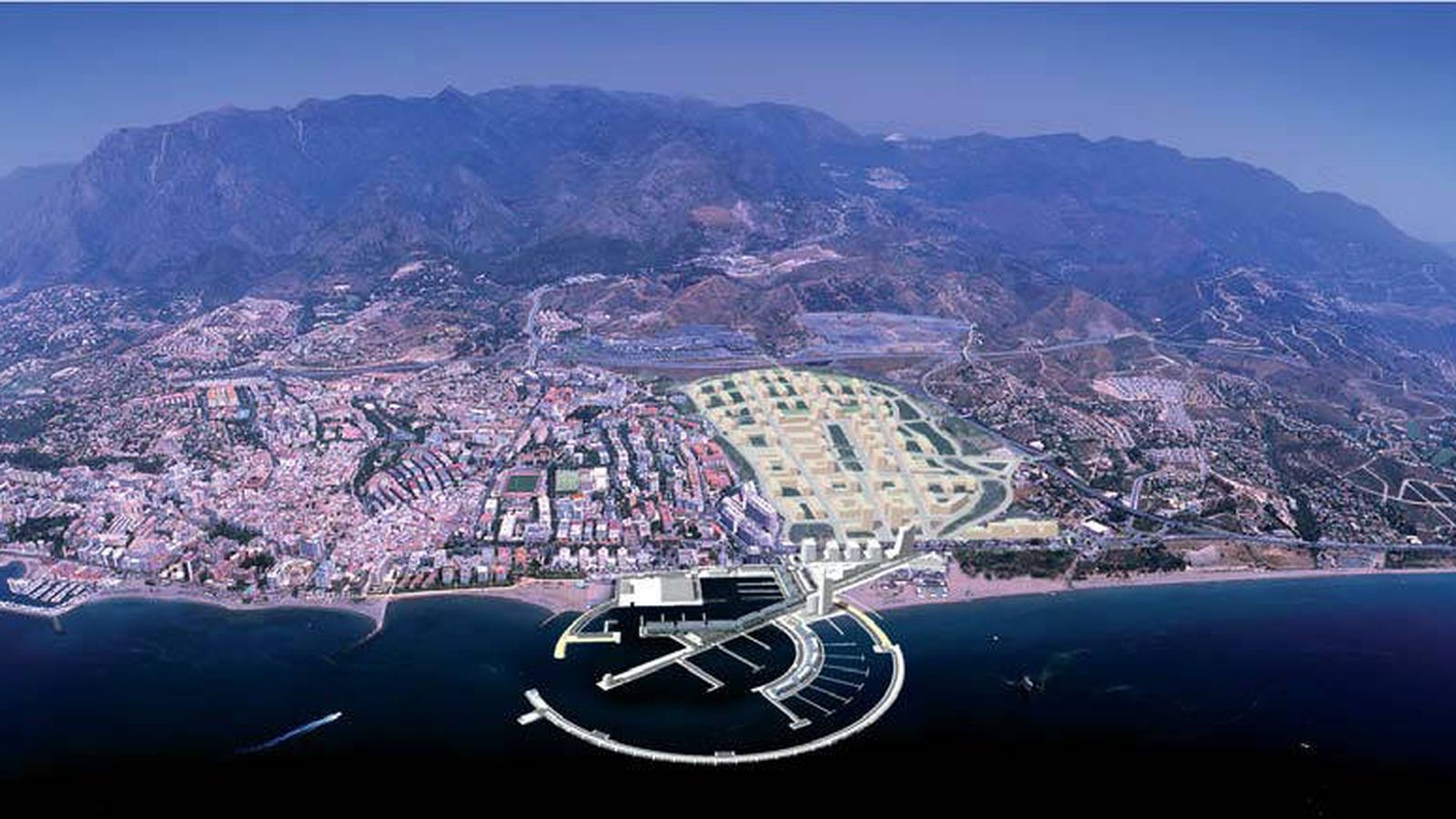 Foto: El nuevo Puerto de Marbella abriendo la ciudad al mar por el Sector Este de La Ermita. (Estudio Segui)