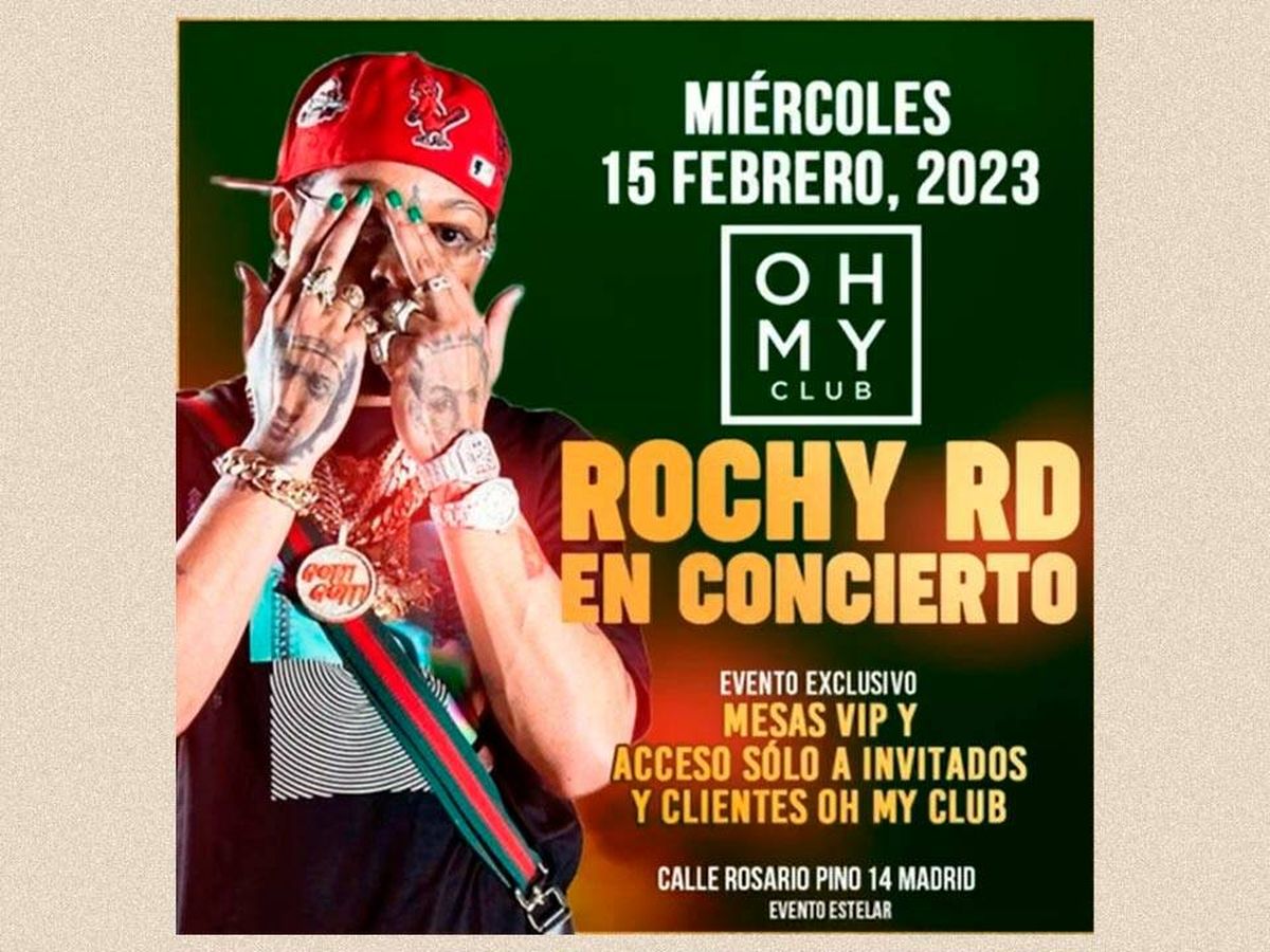 Foto: Cartel del concierto de Rochy RD en la sala Oh My Club de Madrid, el 15 de febrero. (EC Diseño)