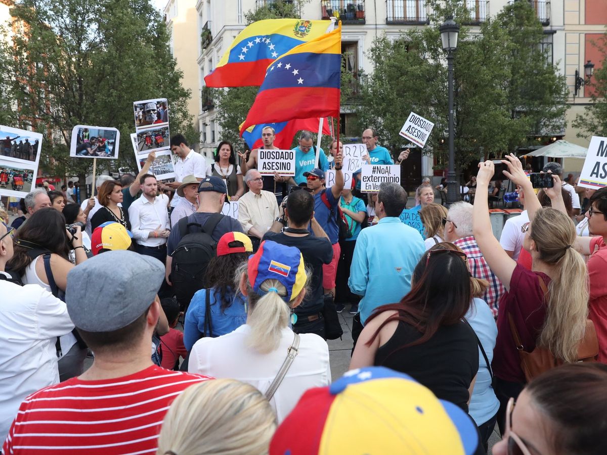 Foto: Manifestación de venezolanos residentes en Madrid. (EFE)